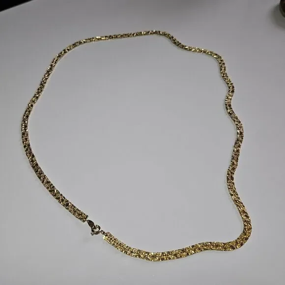 Vintage Trifari Gold Tone Thick Chunky Necklace 24" - Picture 13 of 15